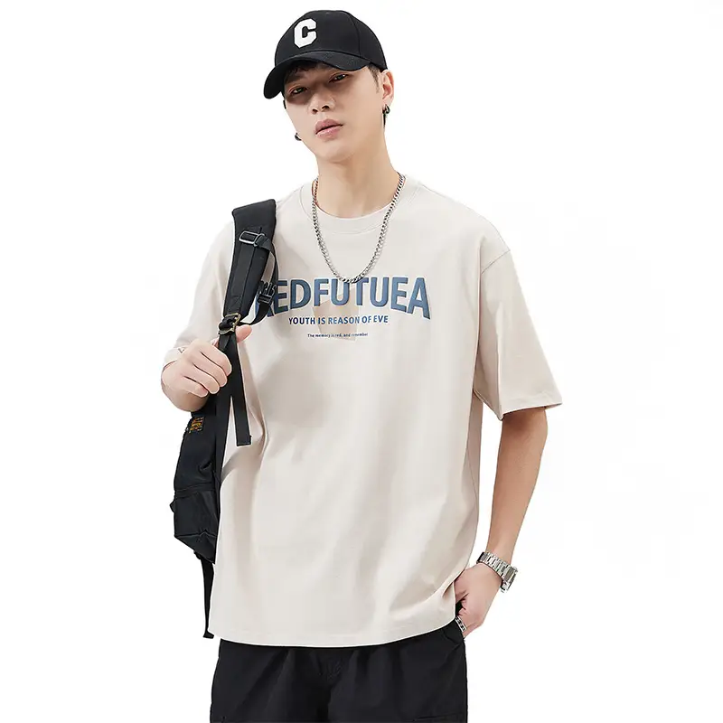 Men Grey Cotton T-Shirt with "EDFUTUA" Print - Image 9