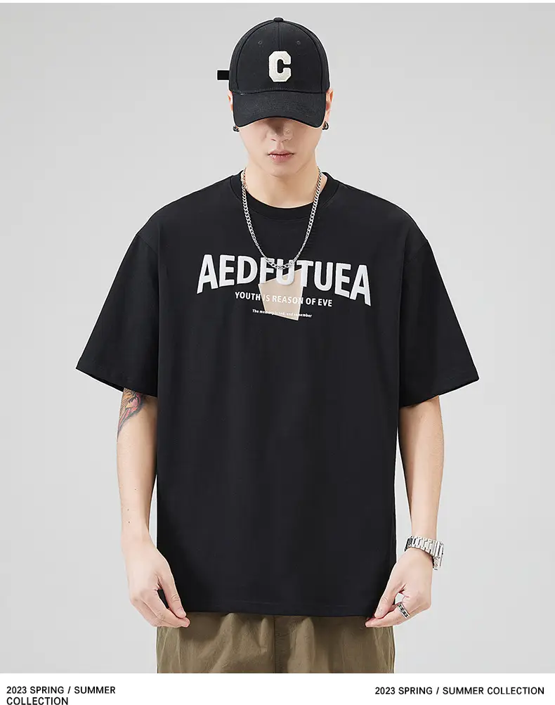 Men Grey Cotton T-Shirt with "EDFUTUA" Print — feature 13