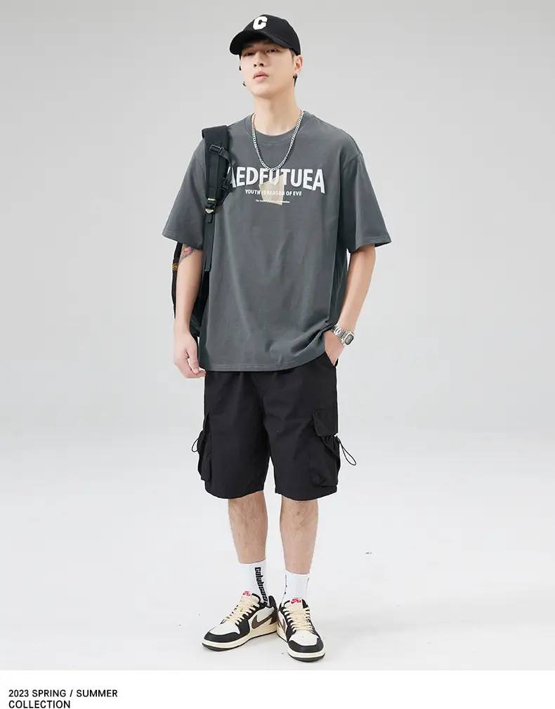 Men Grey Cotton T-Shirt with "EDFUTUA" Print — feature 9