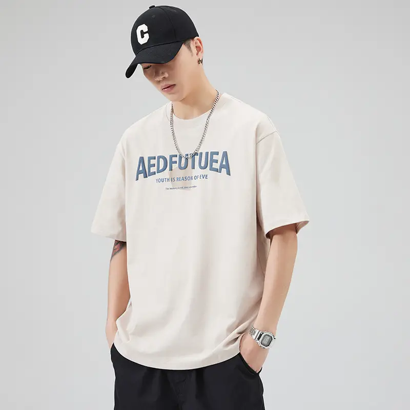 Men Grey Cotton T-Shirt with "EDFUTUA" Print - Image 4