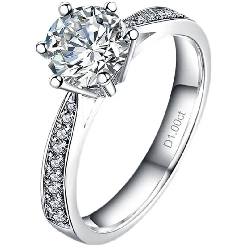 Clearance Platinum Moissanite Six Claw Ring - Image 29