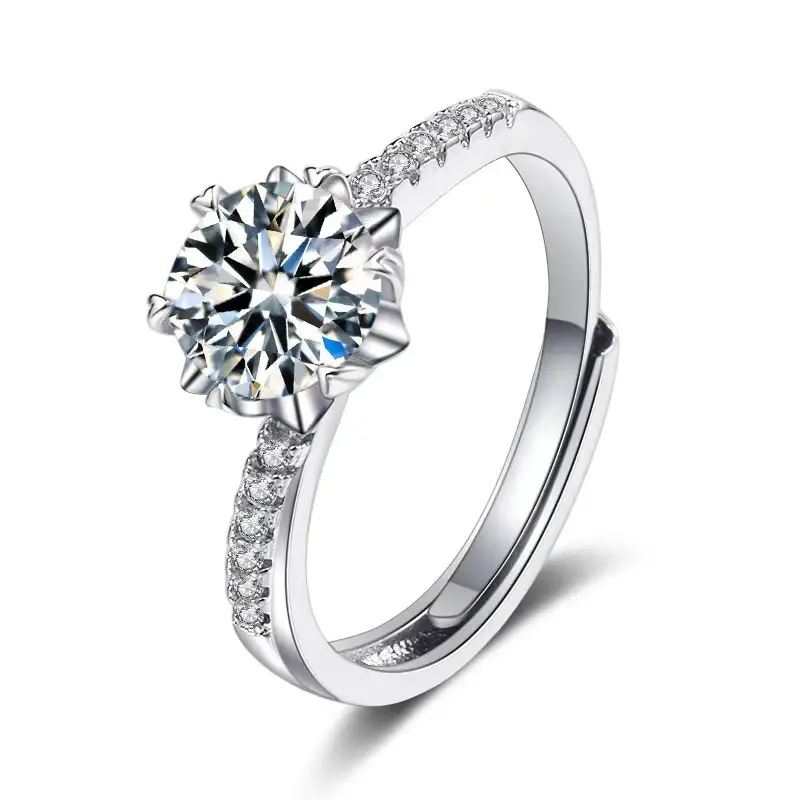 Clearance Platinum Moissanite Six Claw Ring - Image 23