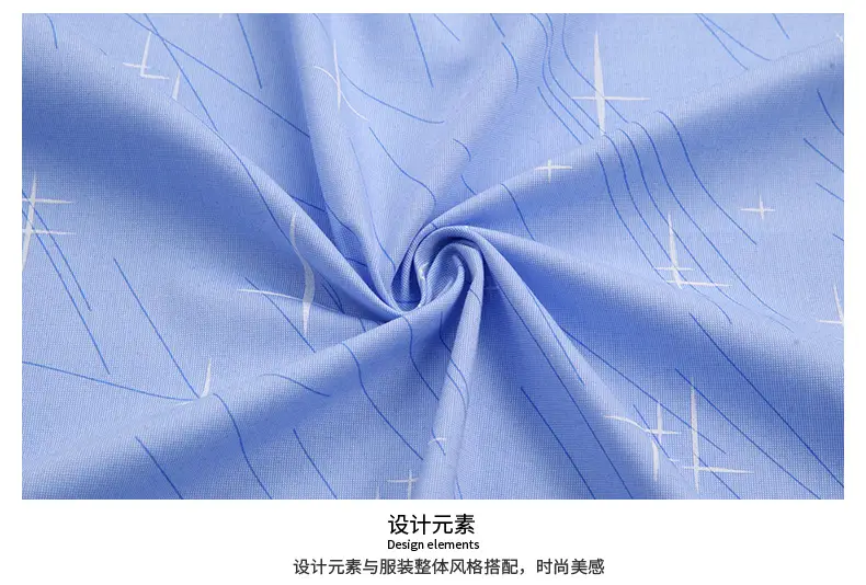 Men's Blue Cross Print Lapel Shirt Short Sleeve Casual — feature 20