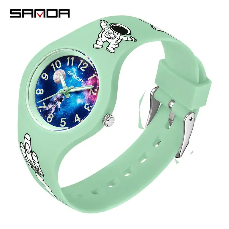 Kids Starry Watch Blue Space Man Design - Image 2