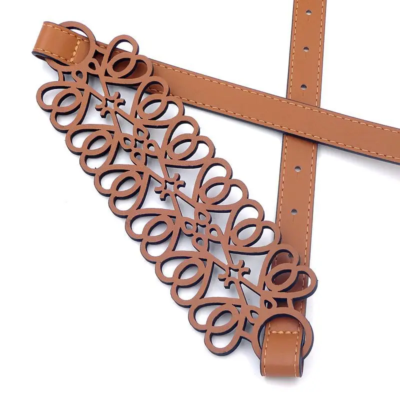 New Women's Hollow Belt Wide Waist Seal Black Adjustable - Image 3