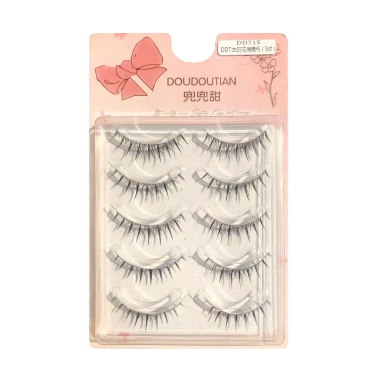 Sweet Whole Spire Sunflower False Eyelashes Natural Founder Light European and American Thick Little Devil Novice One Piece - Image 5