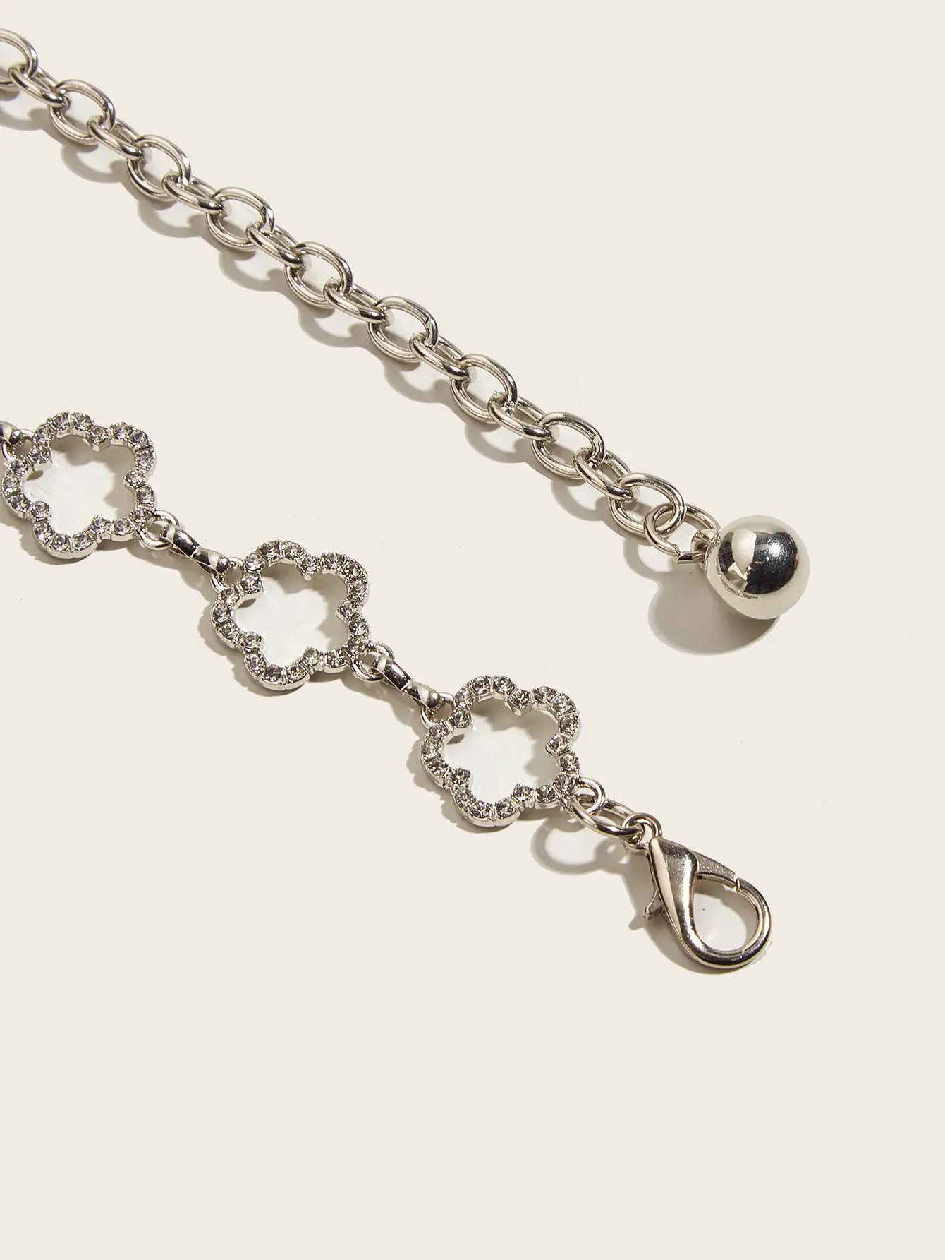 Silver Rhinestone Waist Chain Belt for Women - Image 4