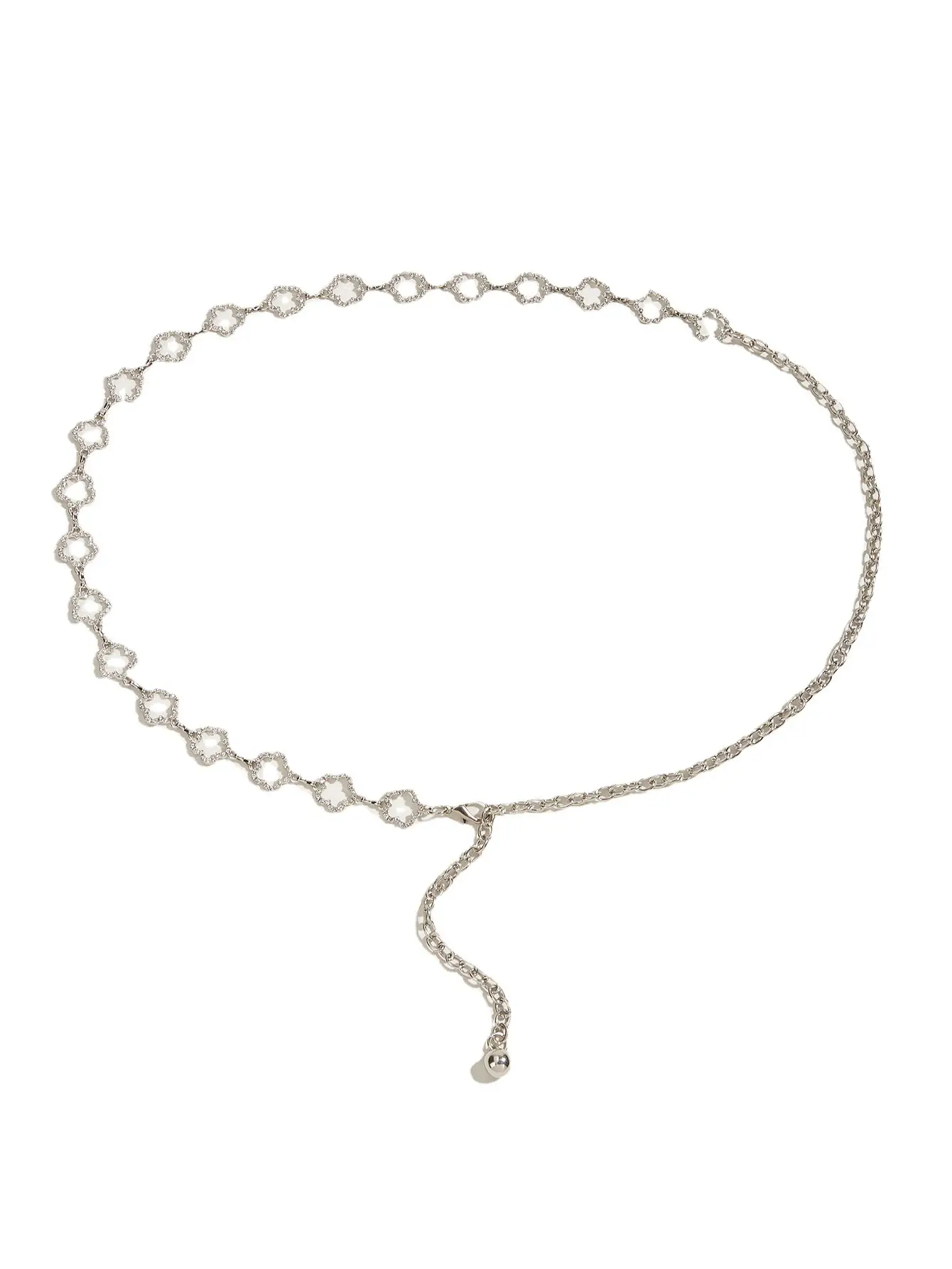 Silver Rhinestone Waist Chain Belt for Women - Image 5