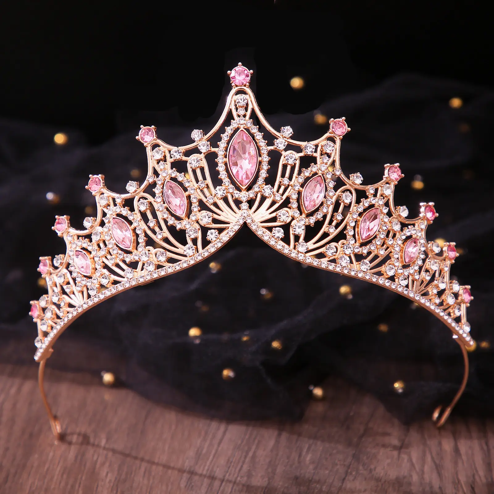 Korean Style Crystal Crown for Girls Birthday Party