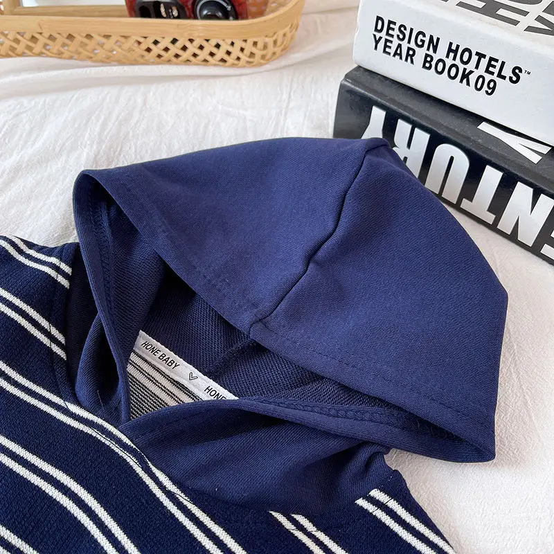 Boys Striped Hooded Sweatshirt 2026 - Image 4