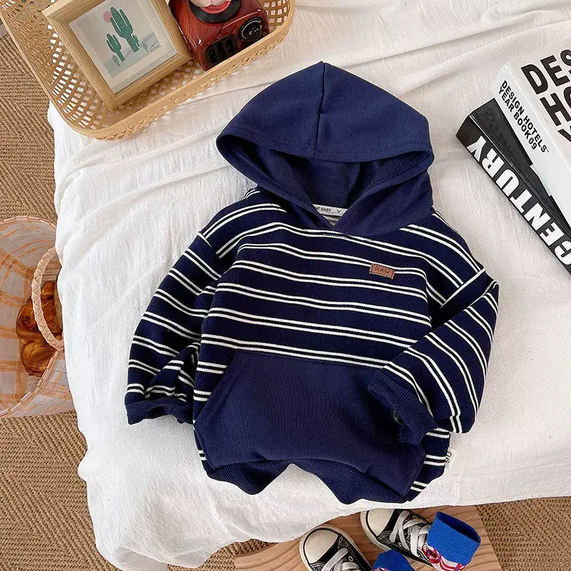 Boys Striped Hooded Sweatshirt 2026 — feature 2