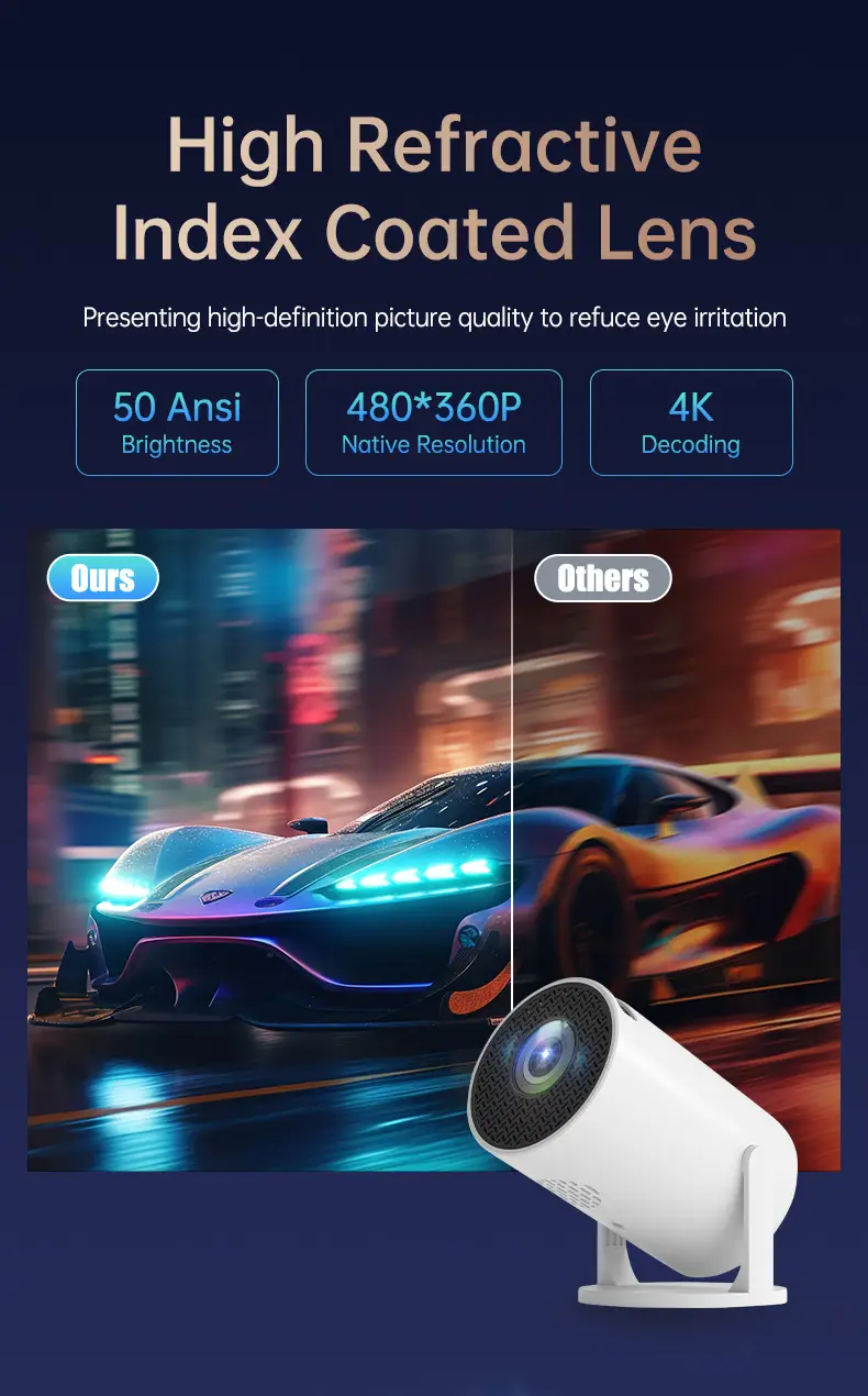 Overseas Cross-Border Hy300Mini Barrel New High-Definition Projector Portable Micro Mini Home Led Projector — feature 13