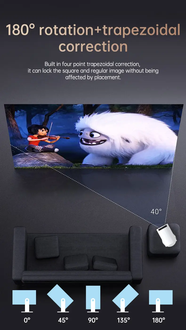 Overseas Cross-Border Hy300Mini Barrel New High-Definition Projector Portable Micro Mini Home Led Projector — feature 9