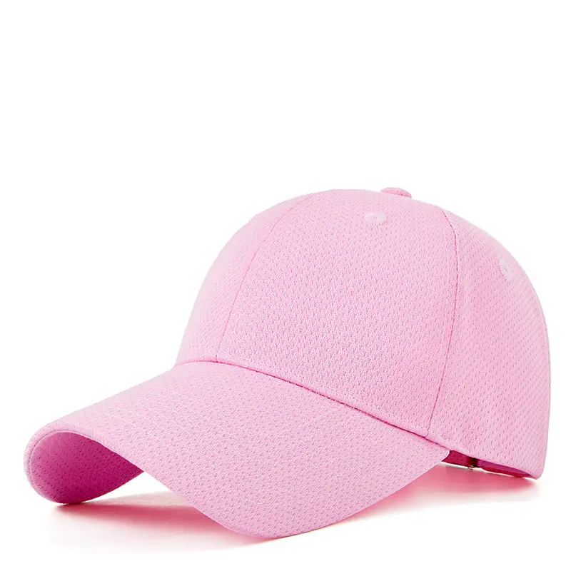 Men Women Sun Hat Pink Mesh Baseball Cap - Image 6