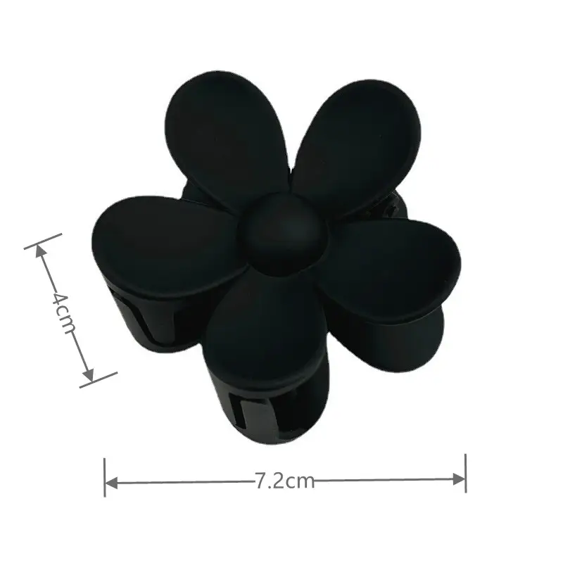 Black 4cm Flower Design Hair Clip for Women - Image 13