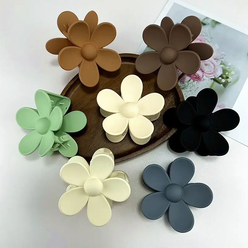 Black 4cm Flower Design Hair Clip for Women — feature 11