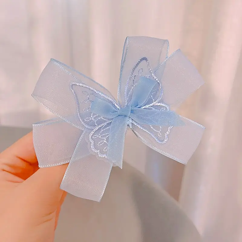 Blue embroidery butterfly