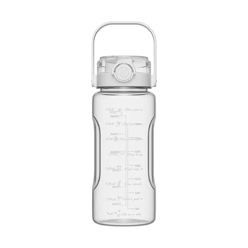 Summer large-capacity sports kettle outdoor fitness high-value portable water cup double drinking plastic cup with straw wholesale