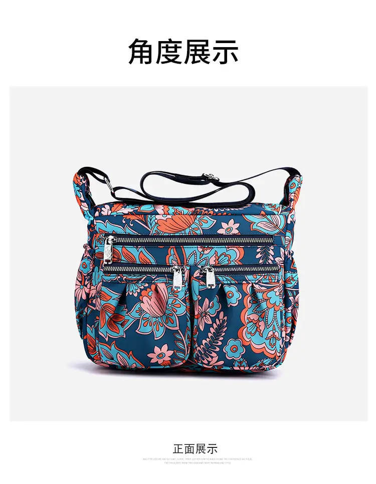 2023 New Pleated Women's Nylon Floral Shoulder Crossbody Bag — feature 11