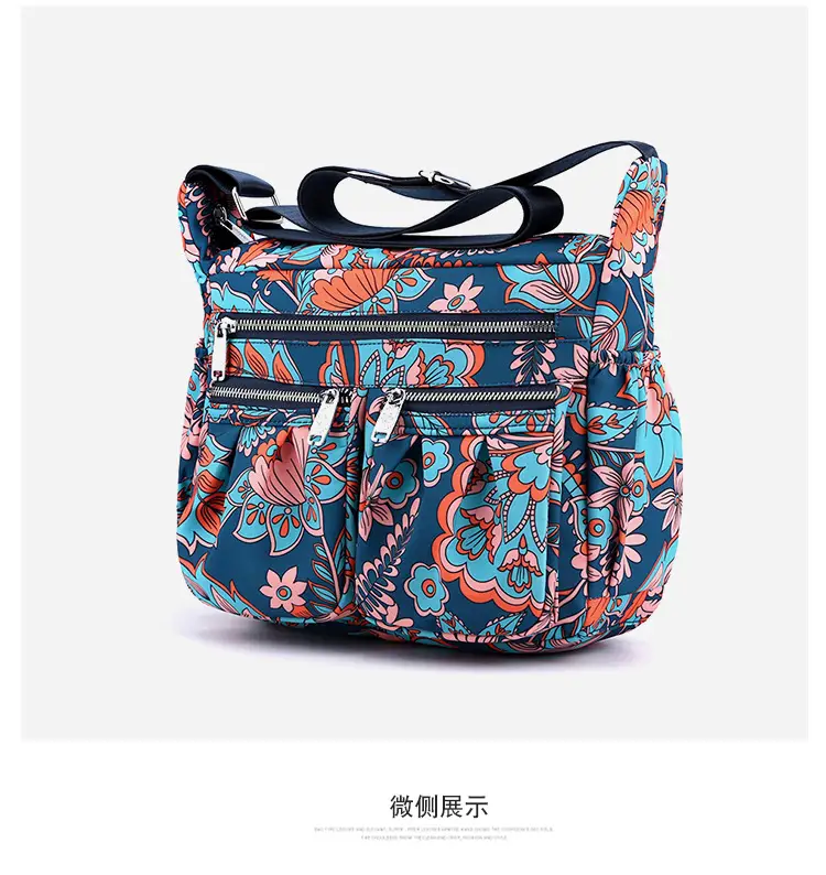 2023 New Pleated Women's Nylon Floral Shoulder Crossbody Bag — feature 12
