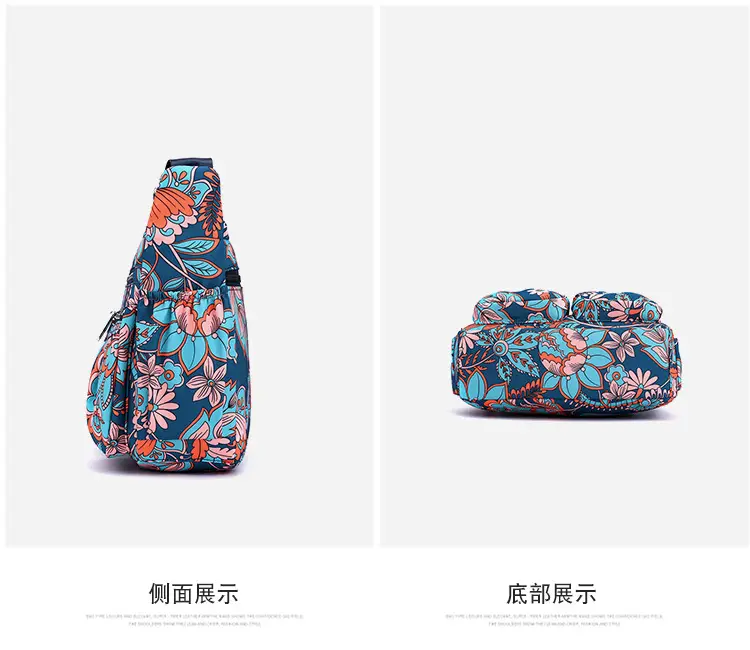 2023 New Pleated Women's Nylon Floral Shoulder Crossbody Bag — feature 14