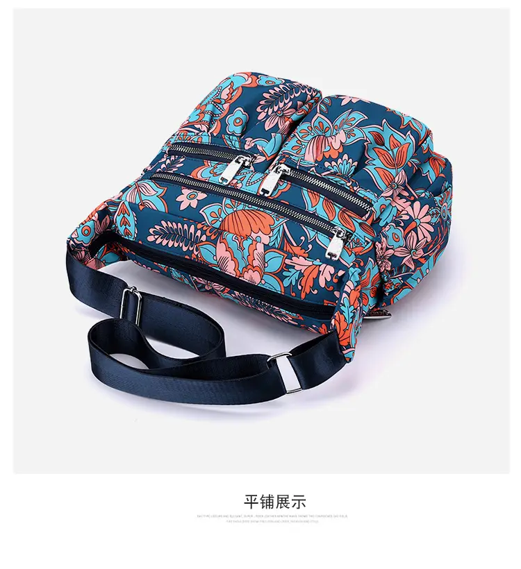 2023 New Pleated Women's Nylon Floral Shoulder Crossbody Bag — feature 15