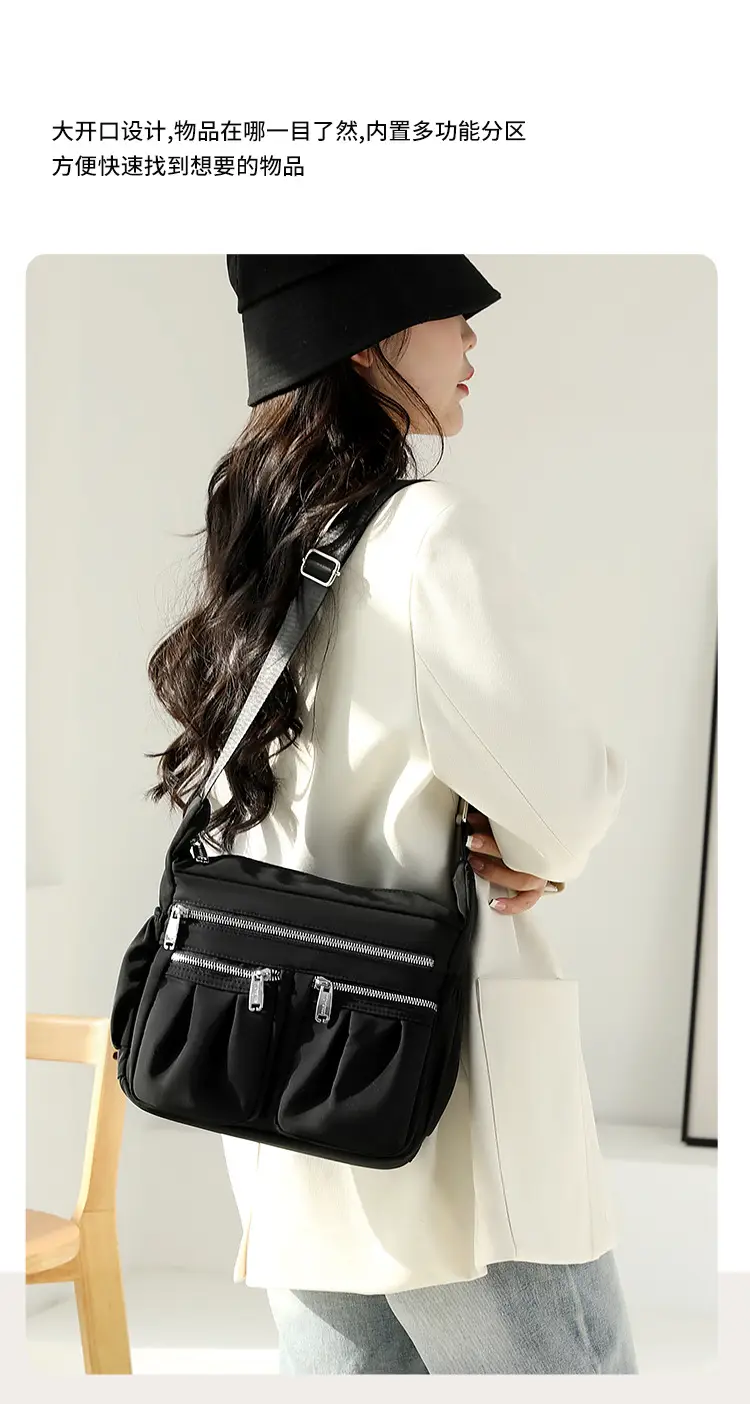2023 New Pleated Women's Nylon Floral Shoulder Crossbody Bag — feature 21