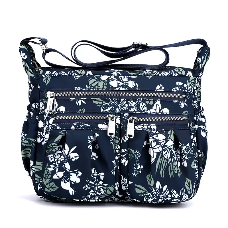 2023 New Pleated Women's Nylon Floral Shoulder Crossbody Bag