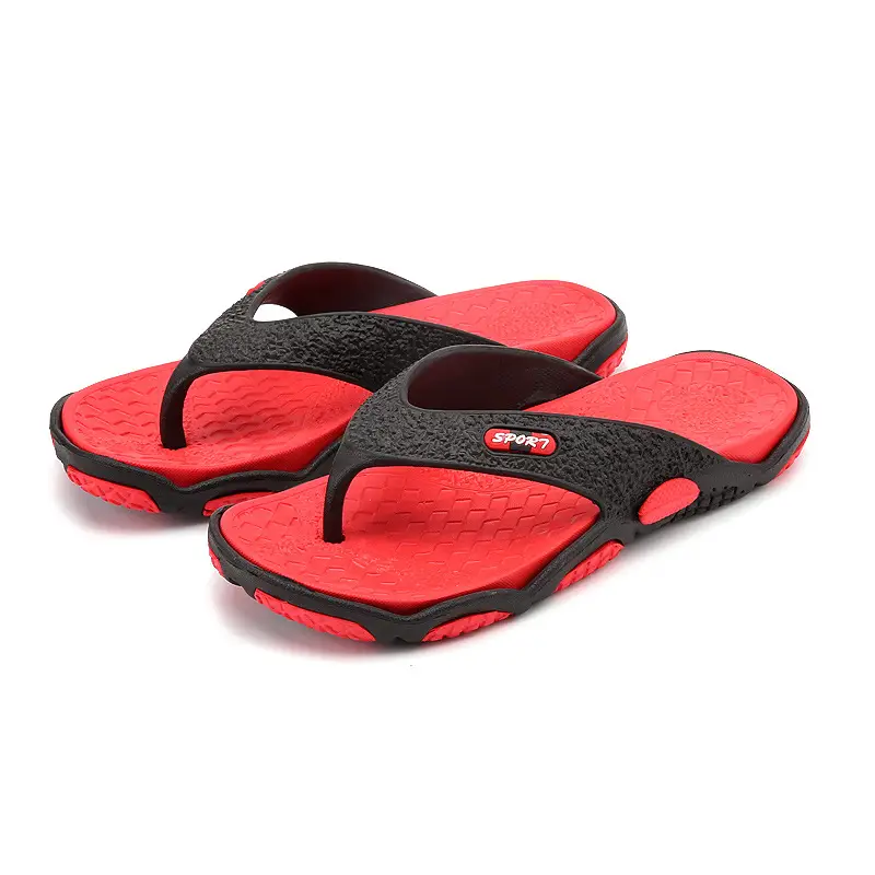 Men's Red Black Non-Slip Flip Flops Summer Casual