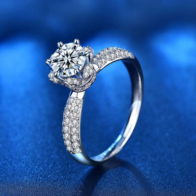Clearance 1 Karat Ice Queen Engagement Ring Women Sterling Silver - Image 2