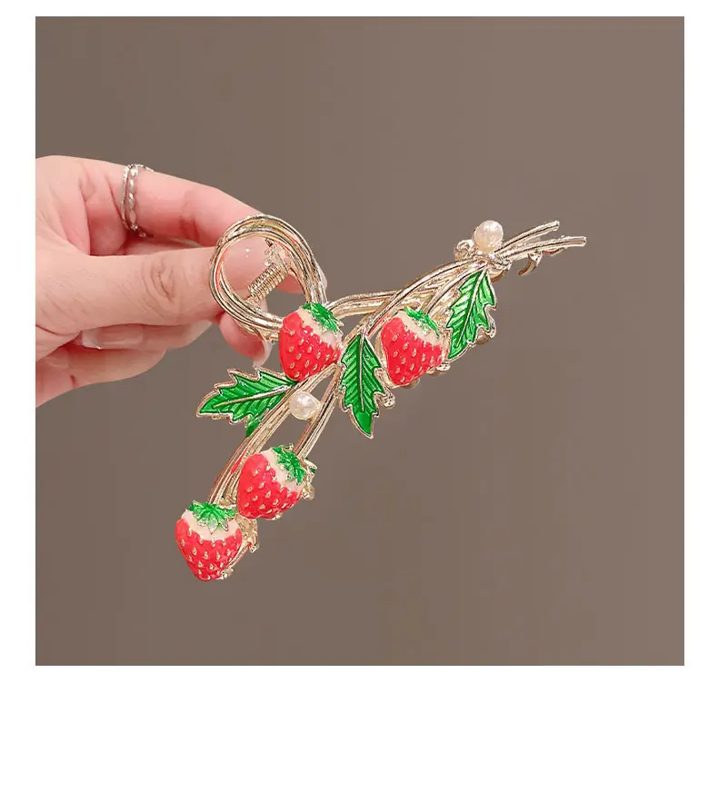 Strawberry Hairpin Clip for Women's Headwear — feature 3