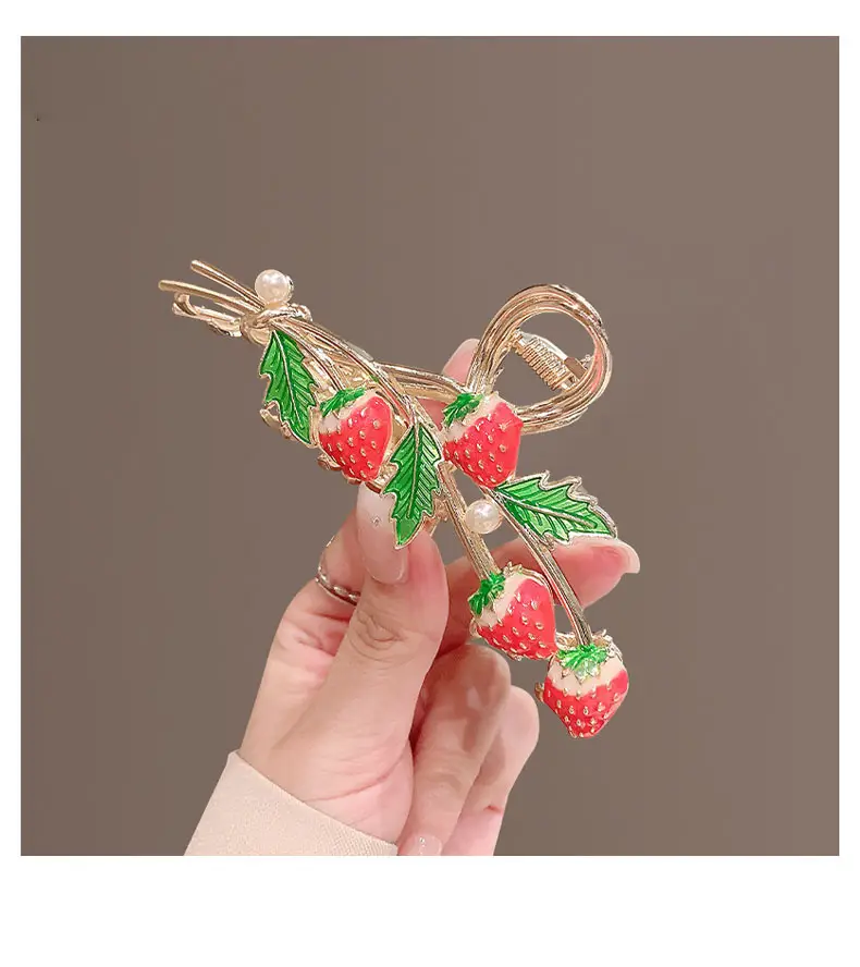 Strawberry Hairpin Clip for Women's Headwear — feature 4