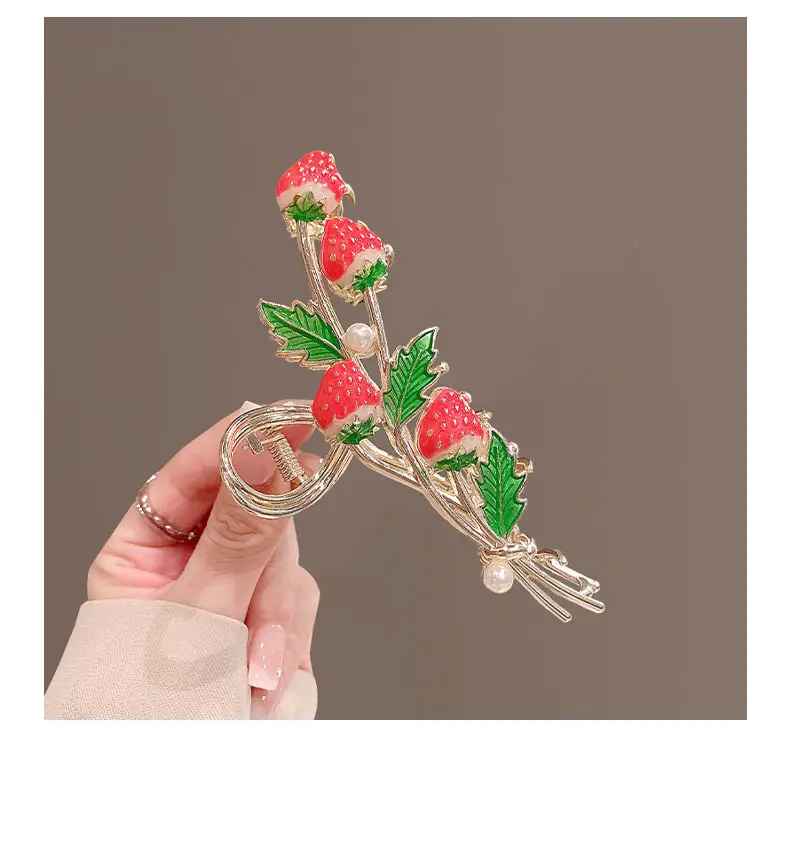 Strawberry Hairpin Clip for Women's Headwear — feature 5