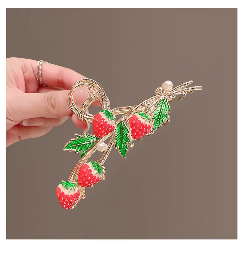 Strawberry Hairpin Clip for Women's Headwear — feature 7