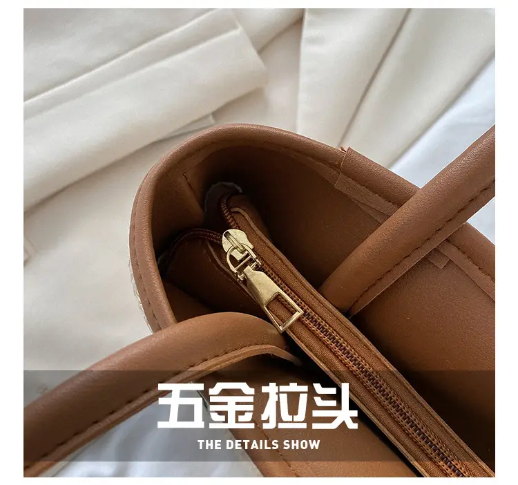 Women's Straw Tote Bag with Bow Decor — feature 3