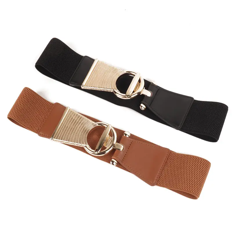 Black Nylon Belt with Gold Clasp for Women - Image 3