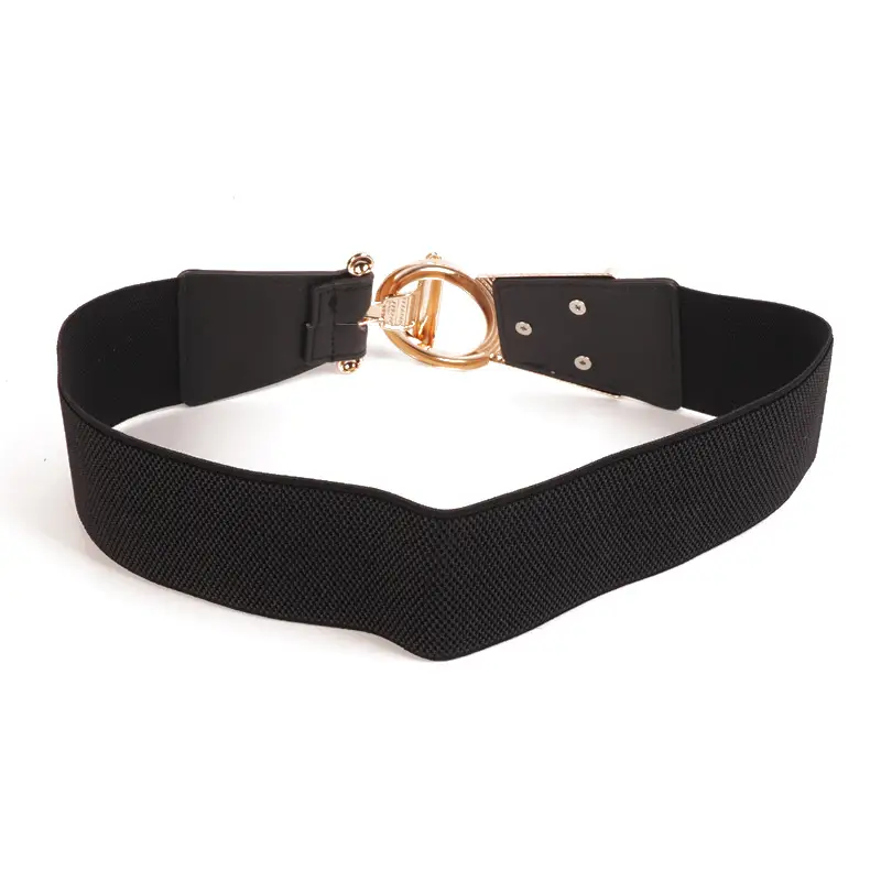 Black Nylon Belt with Gold Clasp for Women - Image 4