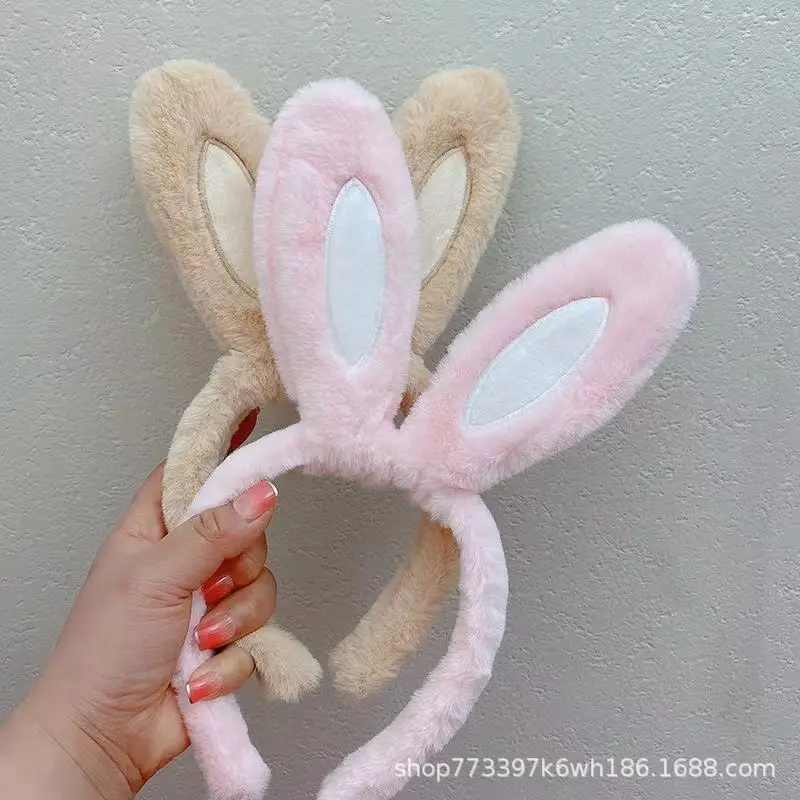Pink Faux Rabbit Ear Plush Headband for Girls - Image 13
