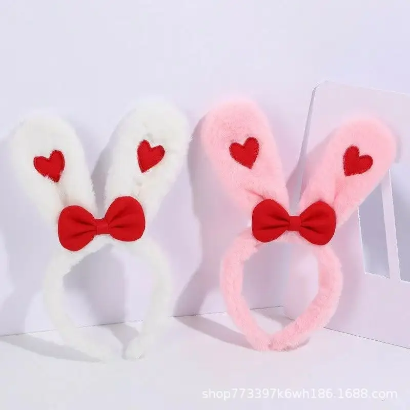 Pink Faux Rabbit Ear Plush Headband for Girls — feature 5