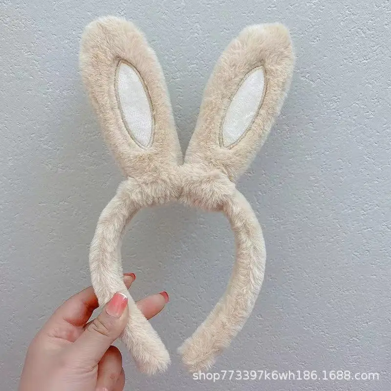 Pink Faux Rabbit Ear Plush Headband for Girls - Image 6