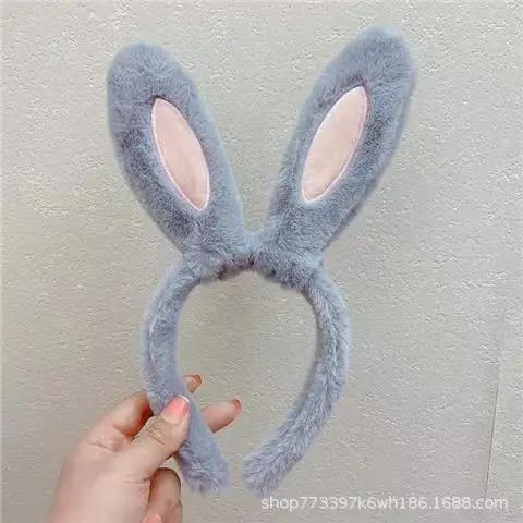 Pink Faux Rabbit Ear Plush Headband for Girls - Image 7