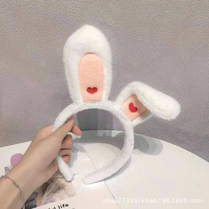 Pink Faux Rabbit Ear Plush Headband for Girls - Image 9