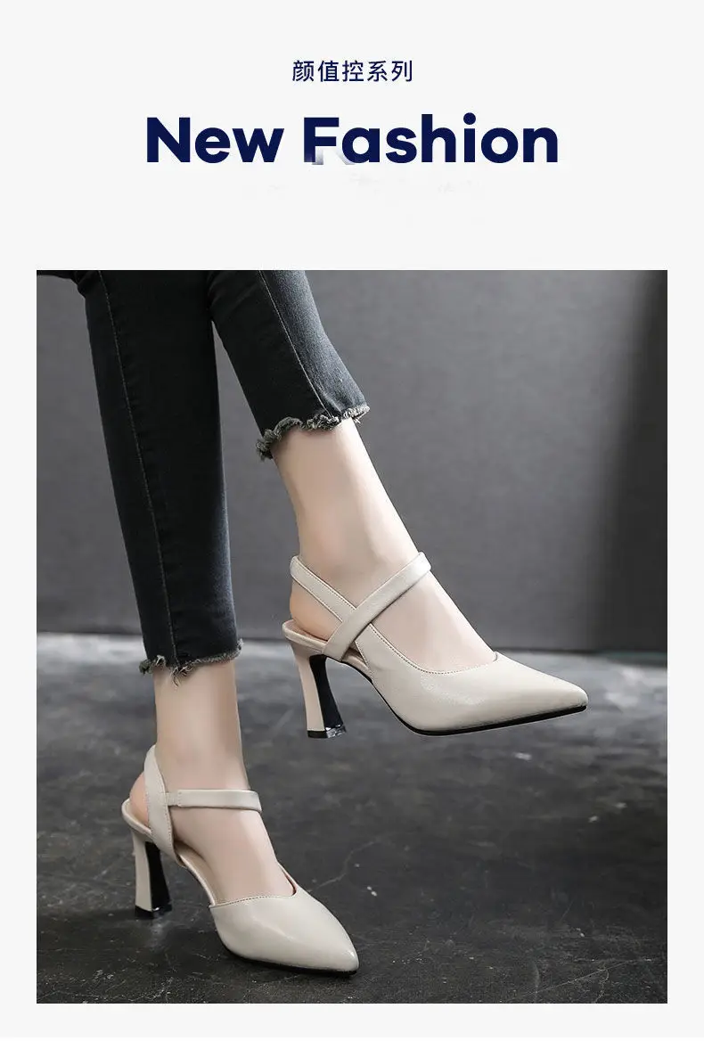 Women's Black Leather High Heel Sandals 2023 — feature 1