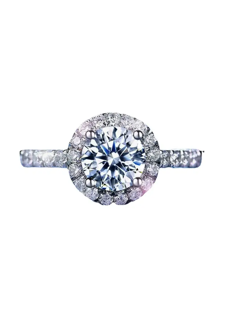 Clearing Moissanite Women's Ring Four-Cheek 1 Karat Mosane Diamond - Image 6