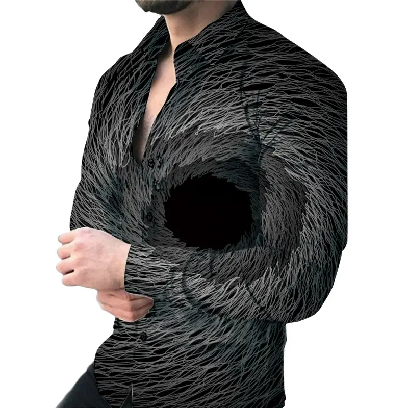 2025 Men Digital Printed Floral Slim Lapel Cardigan
