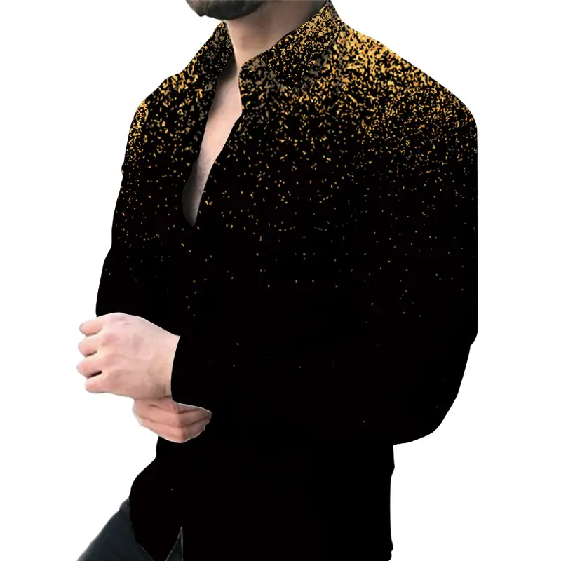 2025 Men Digital Printed Floral Slim Lapel Cardigan