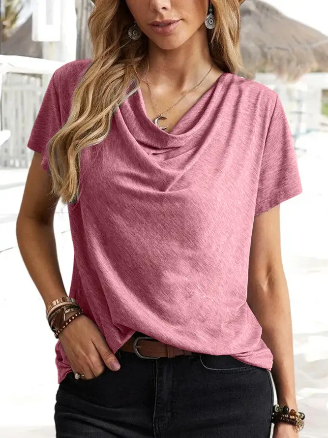 2023 Women's Black Short Sleeve T-Shirt Casual Wear - Image 3