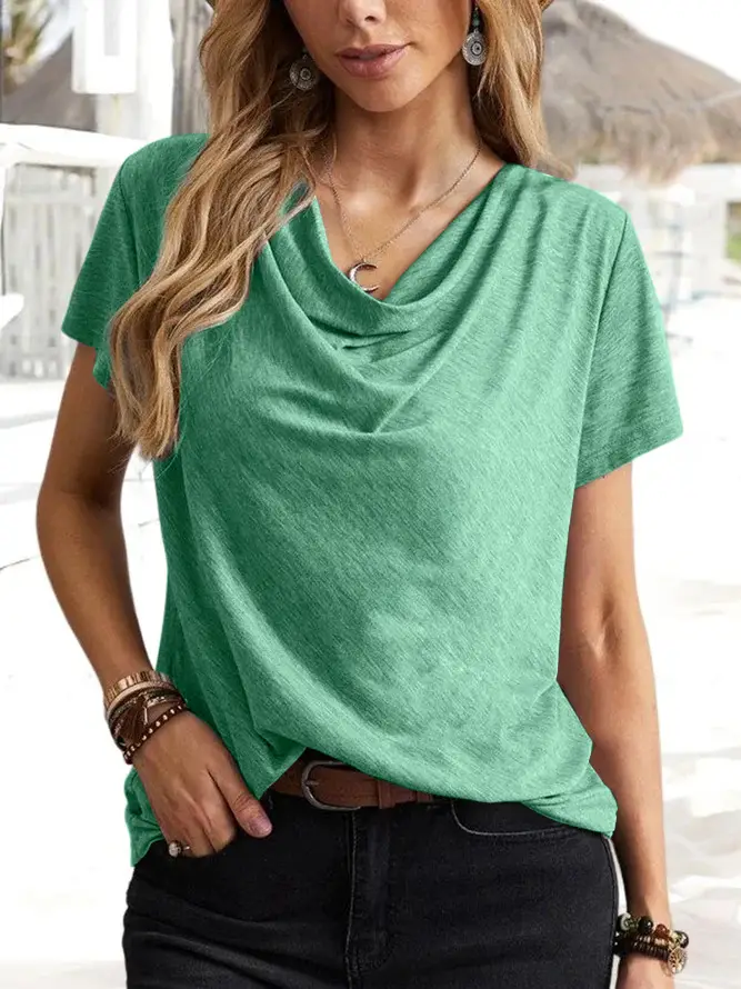 2023 Women's Black Short Sleeve T-Shirt Casual Wear - Image 4
