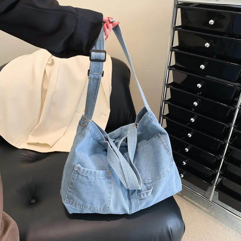 Light Blue Denim Shoulder Bag 2023 Spring New - Image 2