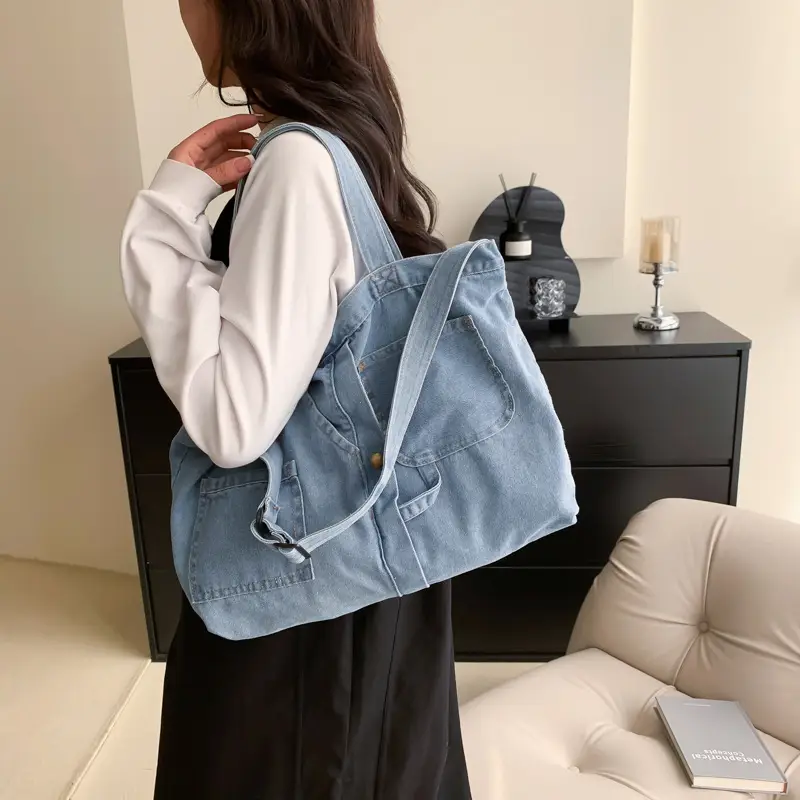 Light Blue Denim Shoulder Bag 2023 Spring New - Image 3